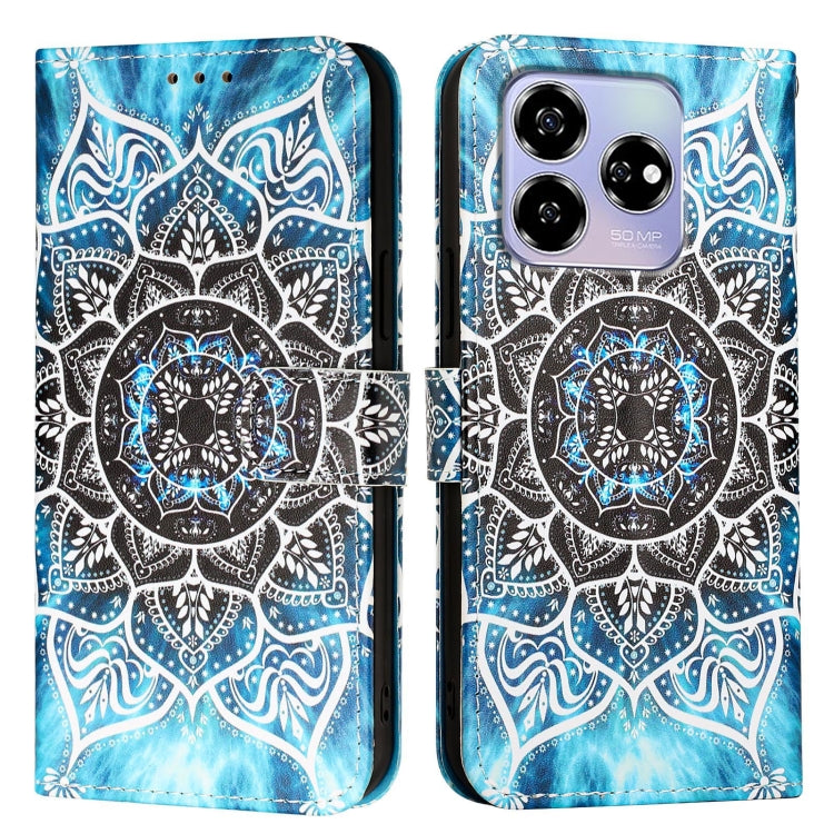 For ZTE Blade V60 / Axon 60 4G Colored Drawing Pattern Plain Weave Leather Phone Case