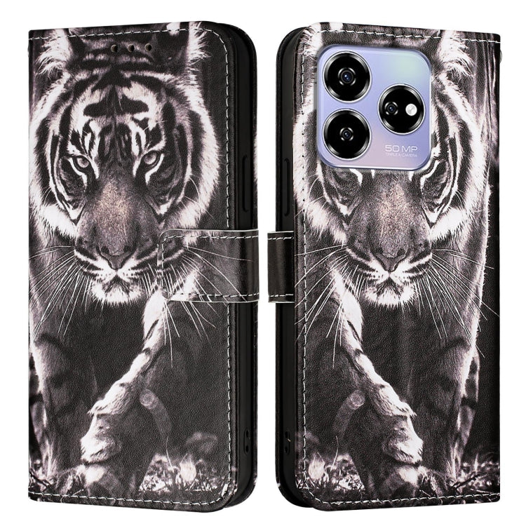 For ZTE Blade V60 / Axon 60 4G Colored Drawing Pattern Plain Weave Leather Phone Case