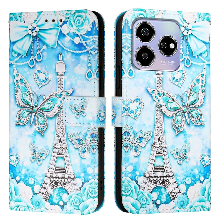 For ZTE Blade V60 / Axon 60 4G Colored Drawing Pattern Plain Weave Leather Phone Case