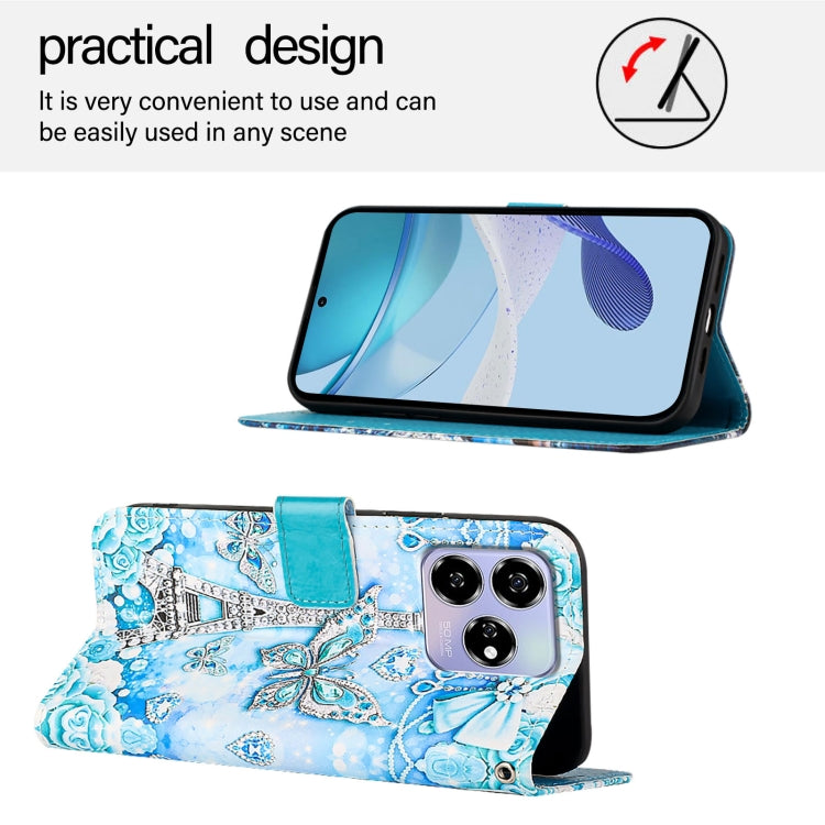 For ZTE Blade V60 / Axon 60 4G Colored Drawing Pattern Plain Weave Leather Phone Case