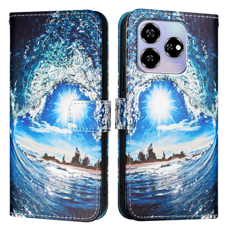 For ZTE Blade V60 / Axon 60 4G Colored Drawing Pattern Plain Weave Leather Phone Case