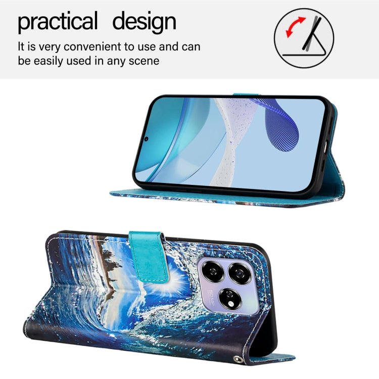 For ZTE Blade V60 / Axon 60 4G Colored Drawing Pattern Plain Weave Leather Phone Case