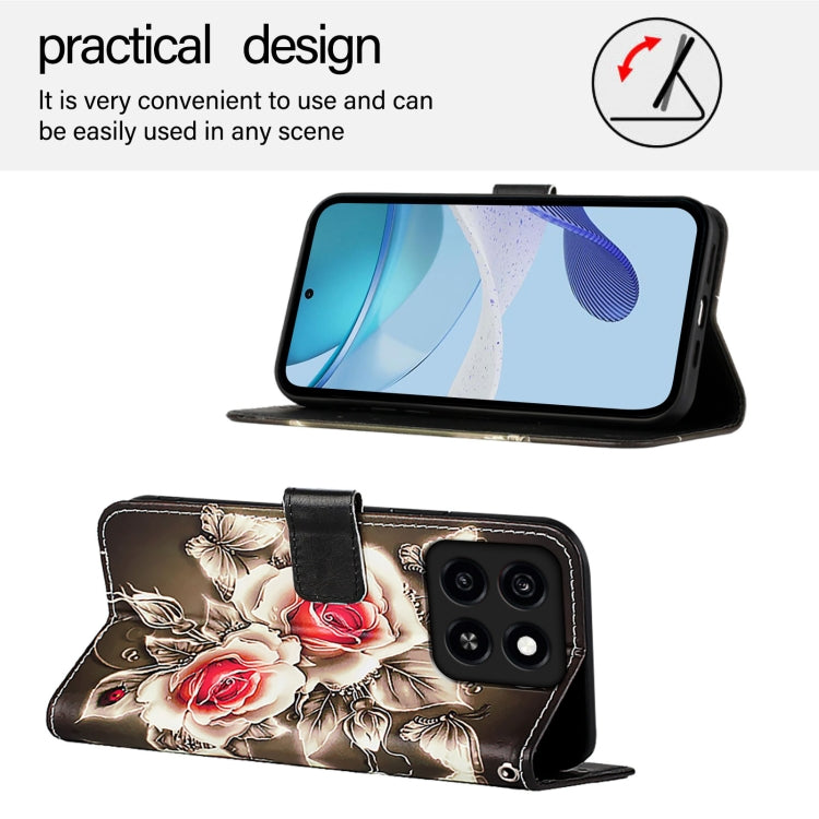 For ZTE Blade A35 / A55 Colored Drawing Pattern Plain Weave Leather Phone Case
