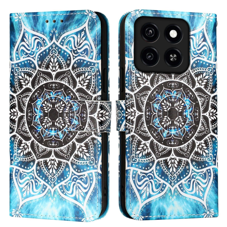 For ZTE Blade A35 / A55 Colored Drawing Pattern Plain Weave Leather Phone Case