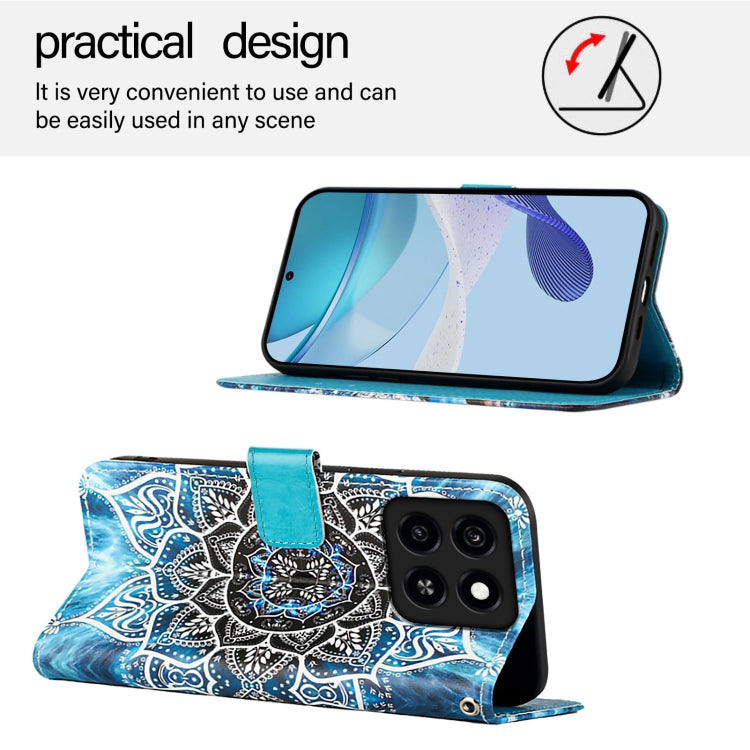 For ZTE Blade A35 / A55 Colored Drawing Pattern Plain Weave Leather Phone Case