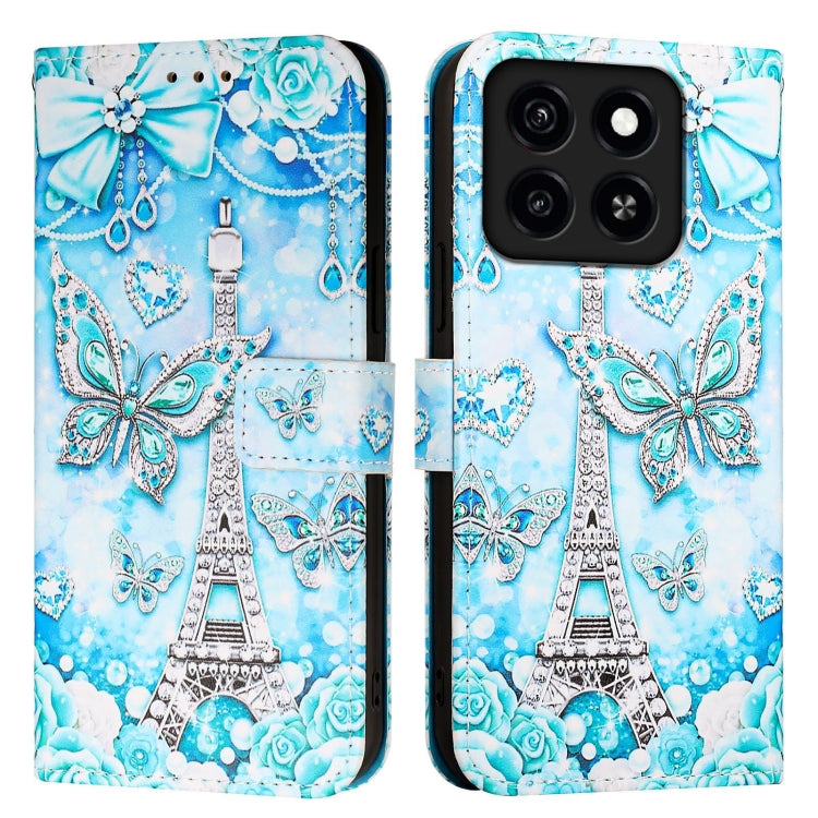 For ZTE Blade A35 / A55 Colored Drawing Pattern Plain Weave Leather Phone Case