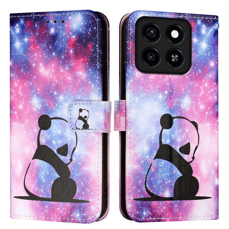For ZTE Blade A35 / A55 Colored Drawing Pattern Plain Weave Leather Phone Case