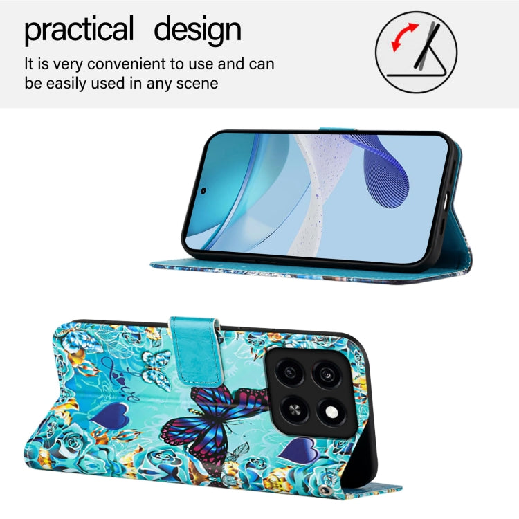 For ZTE Blade A35 / A55 Colored Drawing Pattern Plain Weave Leather Phone Case