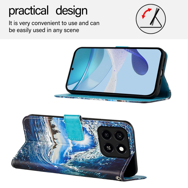 For ZTE Blade A35 / A55 Colored Drawing Pattern Plain Weave Leather Phone Case