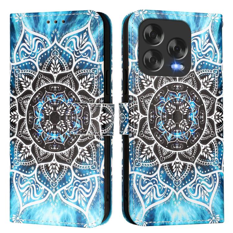 For ZTE Blade V70 Design Colored Drawing Pattern Plain Weave Leather Phone Case