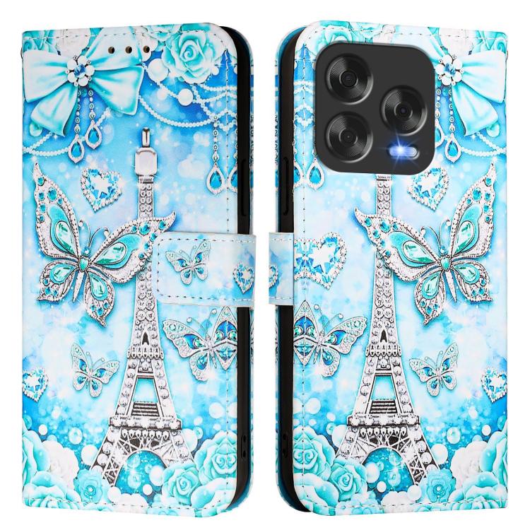 For ZTE Blade V70 Design Colored Drawing Pattern Plain Weave Leather Phone Case