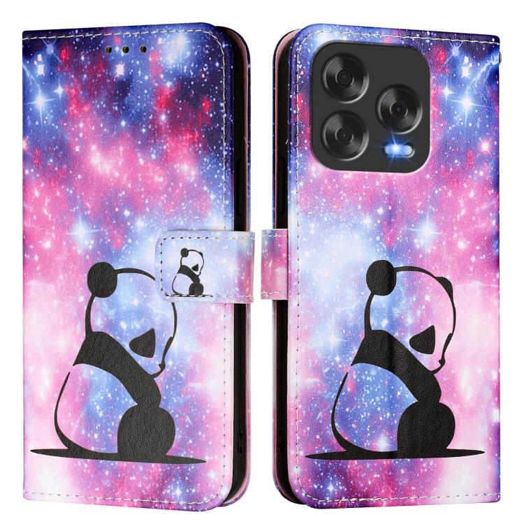 For ZTE Blade V70 Design Colored Drawing Pattern Plain Weave Leather Phone Case