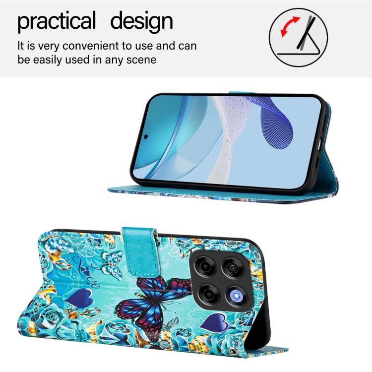 For ZTE Blade V70 Vita / nubia V70 Design Colored Drawing Pattern Plain Weave Leather Phone Case