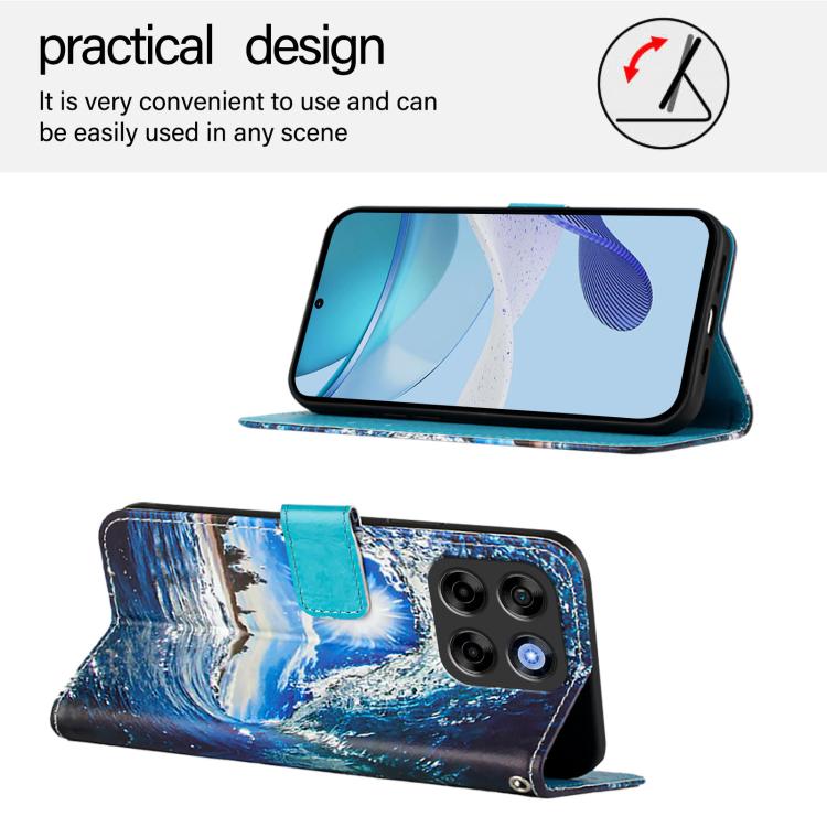 For ZTE Blade V70 Vita / nubia V70 Design Colored Drawing Pattern Plain Weave Leather Phone Case