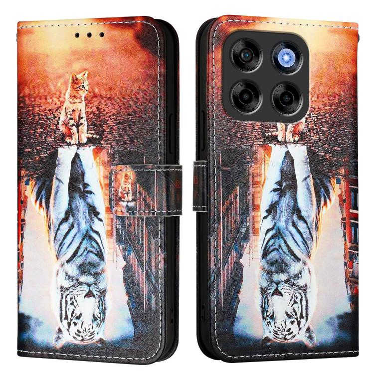 For ZTE Blade V70 Vita / nubia V70 Design Colored Drawing Pattern Plain Weave Leather Phone Case
