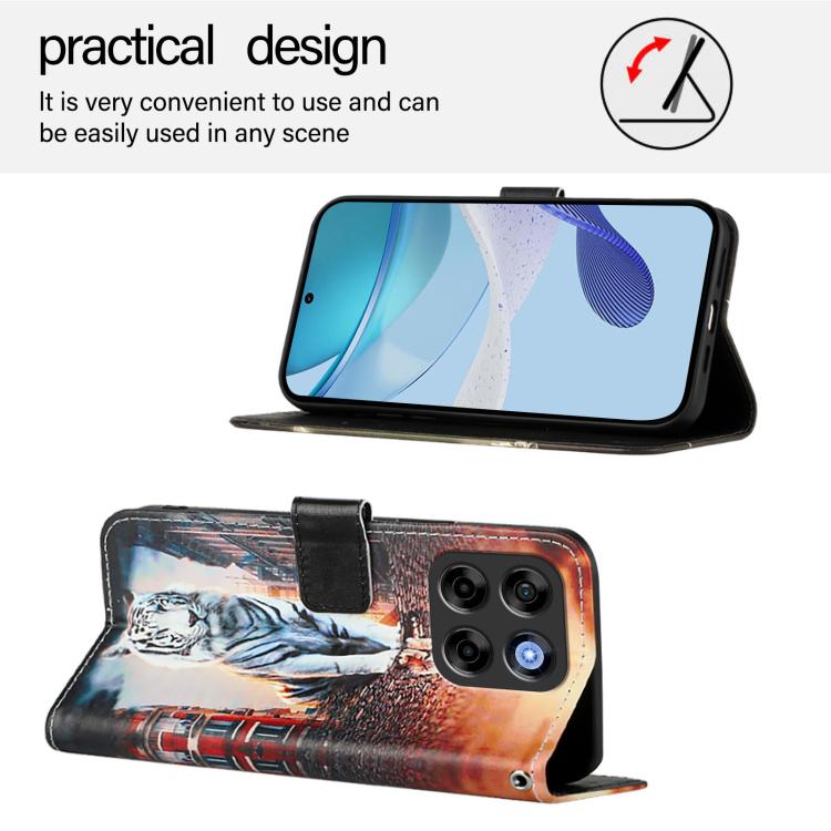 For ZTE Blade V70 Vita / nubia V70 Design Colored Drawing Pattern Plain Weave Leather Phone Case