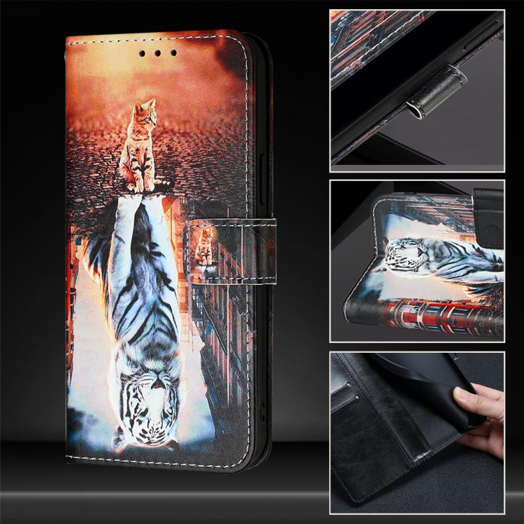 For ZTE nubia Z60 Ultra Colored Drawing Pattern Plain Weave Leather Phone Case