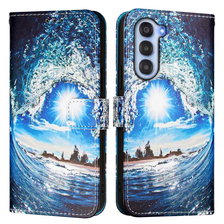 For ZTE nubia S 5G A403ZT Colored Drawing Pattern Plain Weave Leather Phone Case