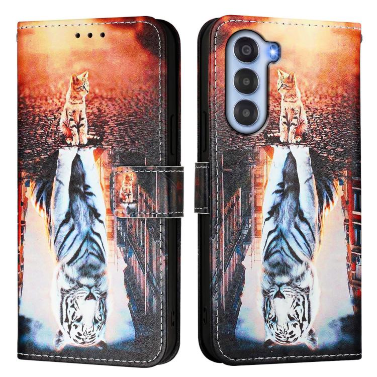For ZTE nubia S 5G A403ZT Colored Drawing Pattern Plain Weave Leather Phone Case