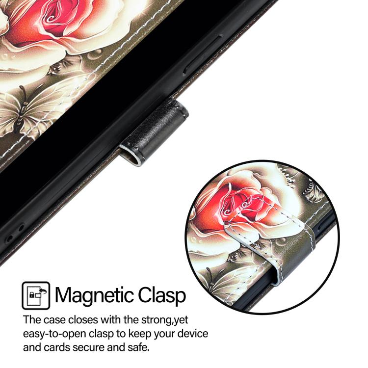 For ZTE Blade A76 4G Colored Drawing Pattern Plain Weave Leather Phone Case