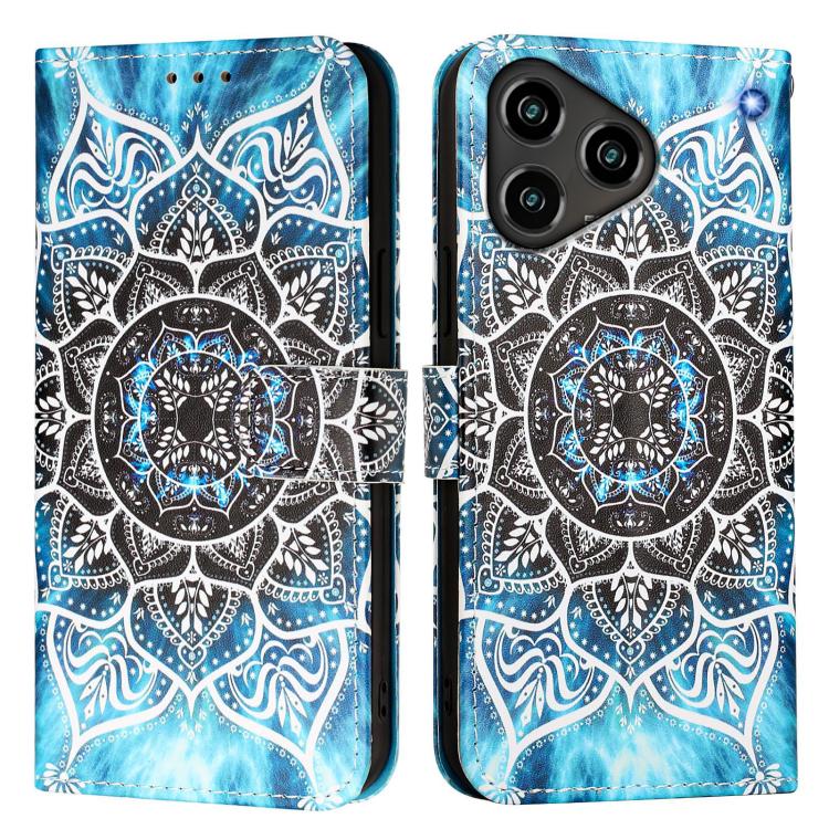 For ZTE Blade A76 4G Colored Drawing Pattern Plain Weave Leather Phone Case