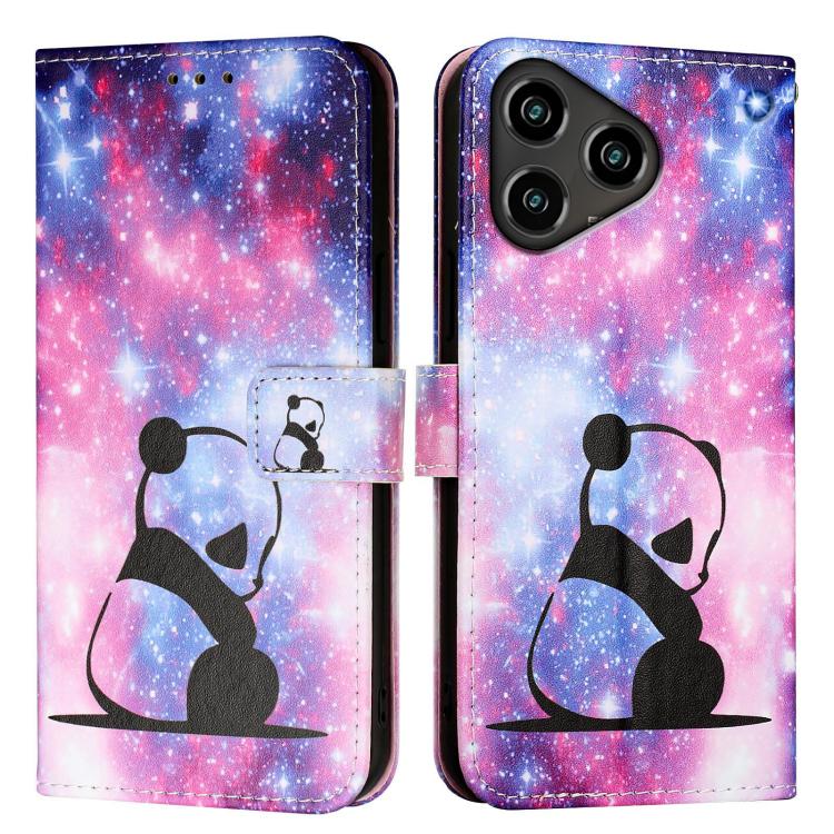 For ZTE Blade A76 4G Colored Drawing Pattern Plain Weave Leather Phone Case