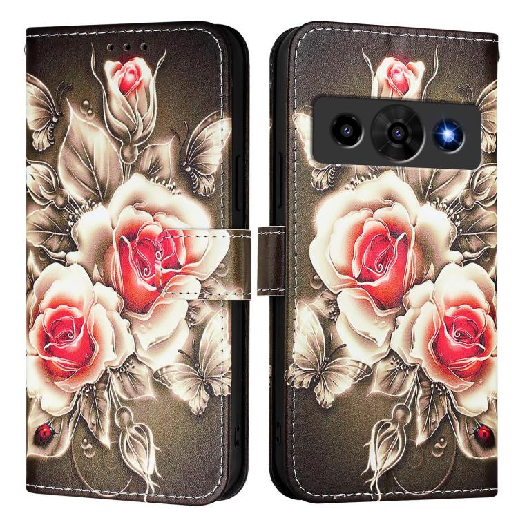 For ZTE nubia P7 Pro 5G / Optus X Value 5G Colored Drawing Pattern Plain Weave Leather Phone Case