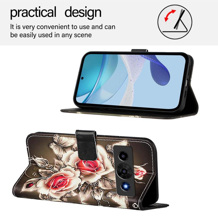 For ZTE nubia P7 Pro 5G / Optus X Value 5G Colored Drawing Pattern Plain Weave Leather Phone Case