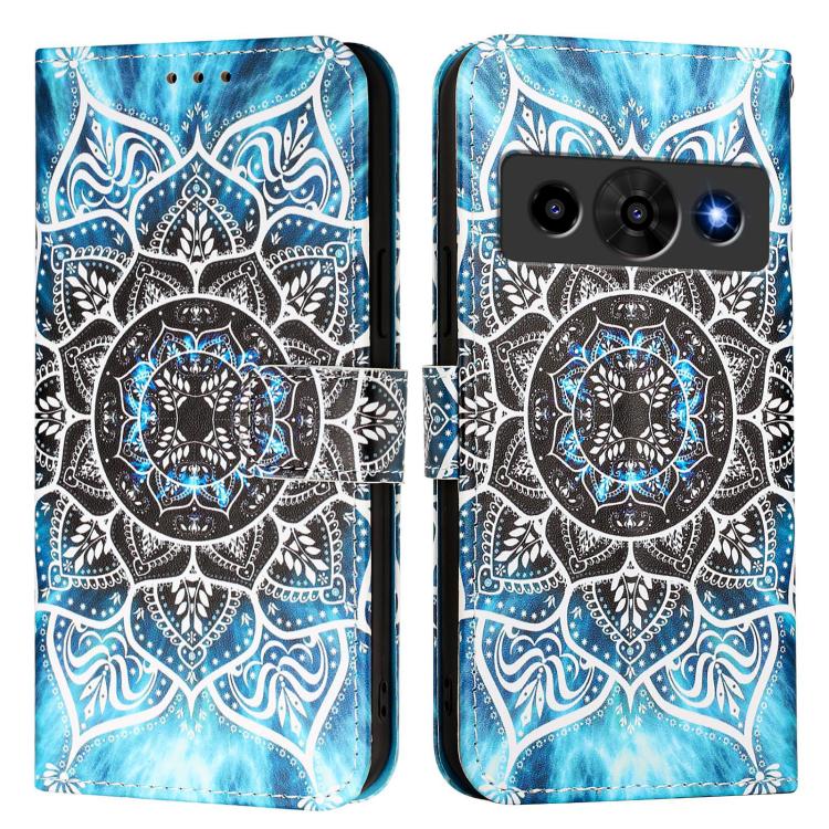 For ZTE nubia P7 Pro 5G / Optus X Value 5G Colored Drawing Pattern Plain Weave Leather Phone Case