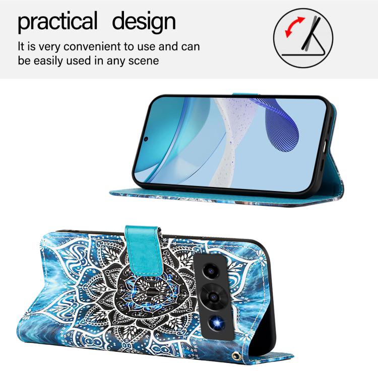 For ZTE nubia P7 Pro 5G / Optus X Value 5G Colored Drawing Pattern Plain Weave Leather Phone Case