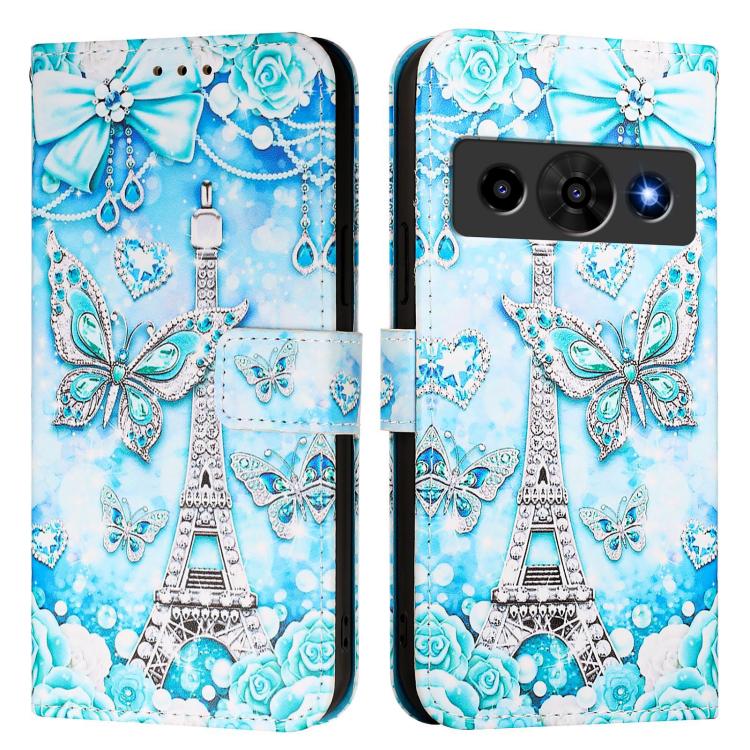 For ZTE nubia P7 Pro 5G / Optus X Value 5G Colored Drawing Pattern Plain Weave Leather Phone Case