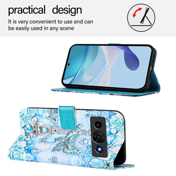 For ZTE nubia P7 Pro 5G / Optus X Value 5G Colored Drawing Pattern Plain Weave Leather Phone Case