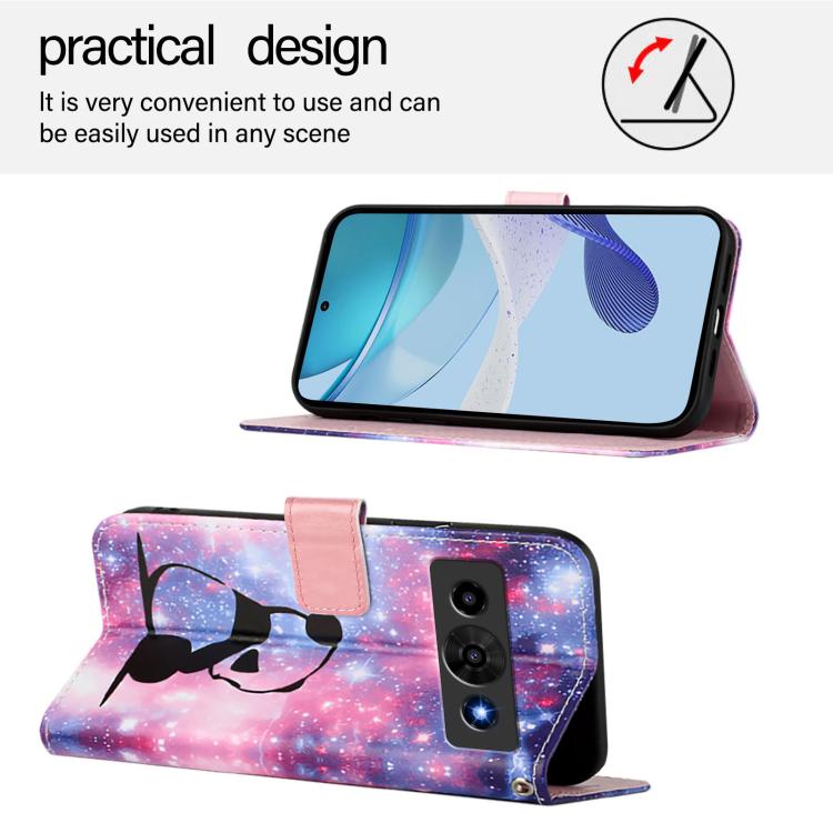 For ZTE nubia P7 Pro 5G / Optus X Value 5G Colored Drawing Pattern Plain Weave Leather Phone Case