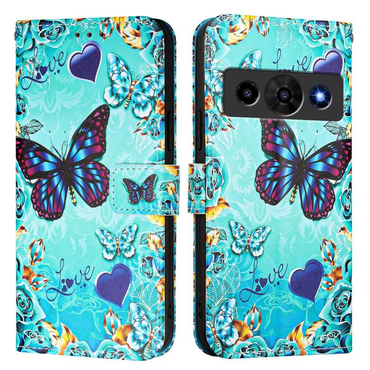 For ZTE nubia P7 Pro 5G / Optus X Value 5G Colored Drawing Pattern Plain Weave Leather Phone Case