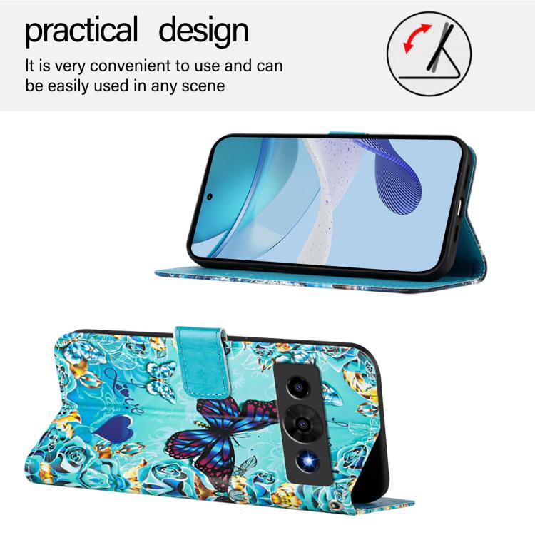 For ZTE nubia P7 Pro 5G / Optus X Value 5G Colored Drawing Pattern Plain Weave Leather Phone Case