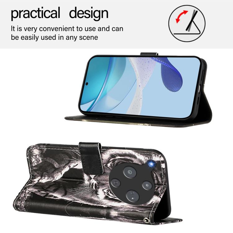 For ZTE nubia P9 Pro 5G / Optus X Pro 2 5G Colored Drawing Pattern Plain Weave Leather Phone Case