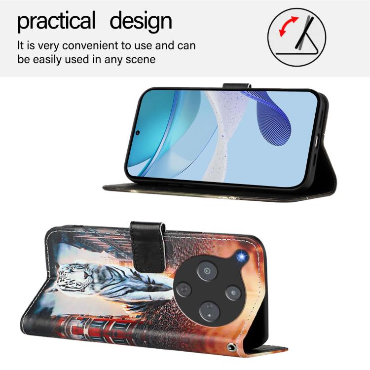For ZTE nubia P9 Pro 5G / Optus X Pro 2 5G Colored Drawing Pattern Plain Weave Leather Phone Case