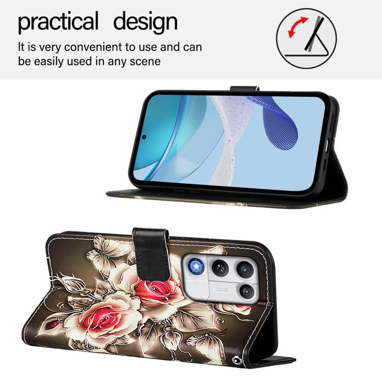 For ZTE nubia RedMagic 11 Air Colored Drawing Pattern Plain Weave Leather Phone Case