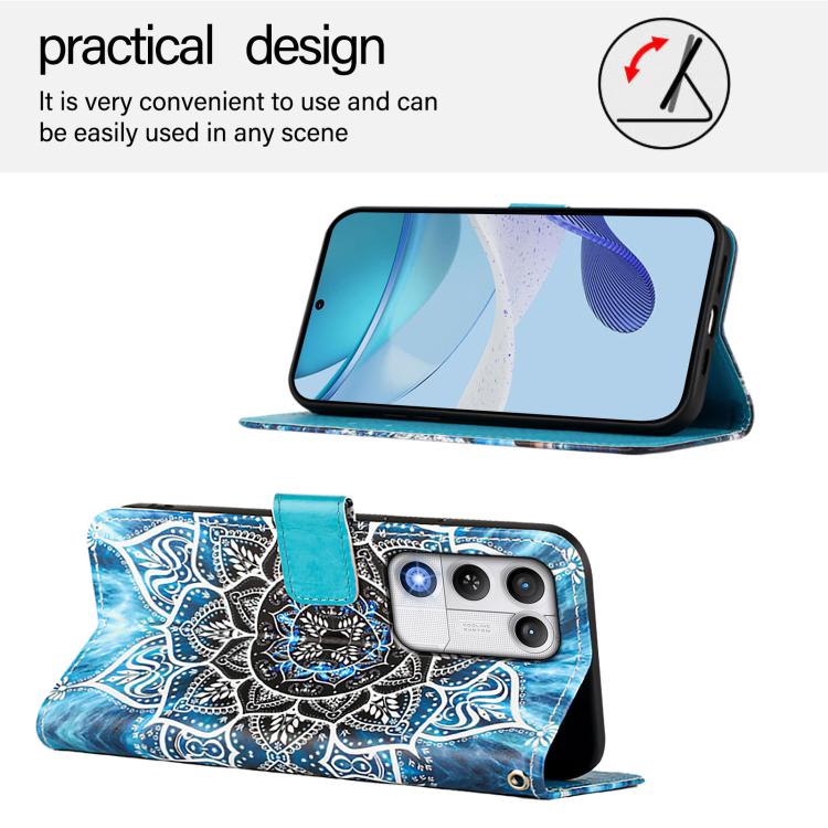 For ZTE nubia RedMagic 11 Air Colored Drawing Pattern Plain Weave Leather Phone Case