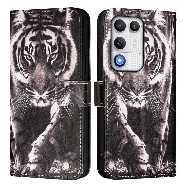 For ZTE nubia RedMagic 11 Air Colored Drawing Pattern Plain Weave Leather Phone Case