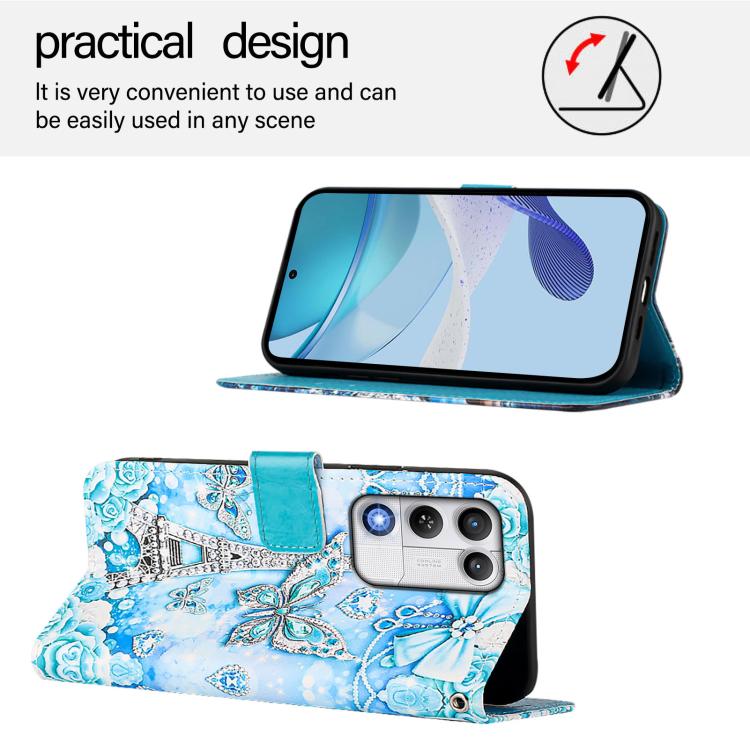 For ZTE nubia RedMagic 11 Air Colored Drawing Pattern Plain Weave Leather Phone Case