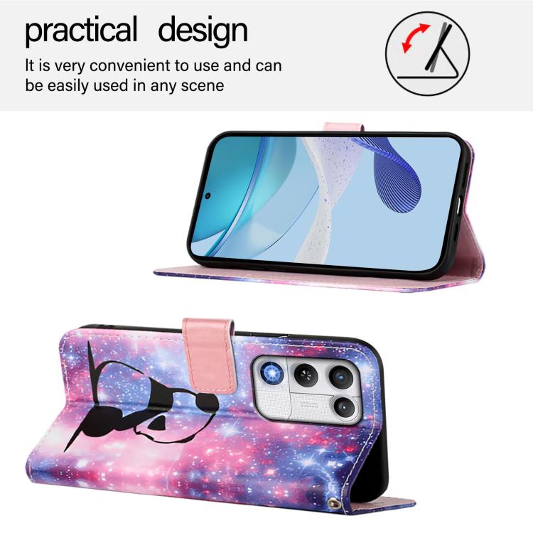 For ZTE nubia RedMagic 11 Air Colored Drawing Pattern Plain Weave Leather Phone Case