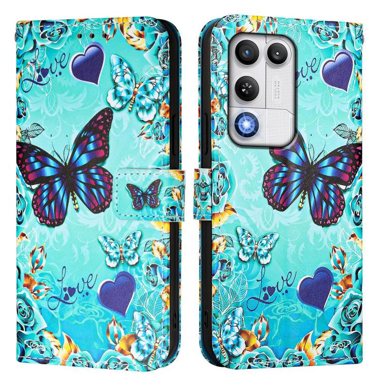 For ZTE nubia RedMagic 11 Air Colored Drawing Pattern Plain Weave Leather Phone Case