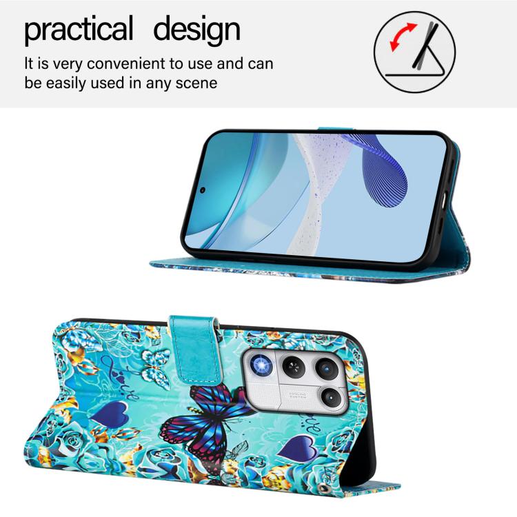 For ZTE nubia RedMagic 11 Air Colored Drawing Pattern Plain Weave Leather Phone Case