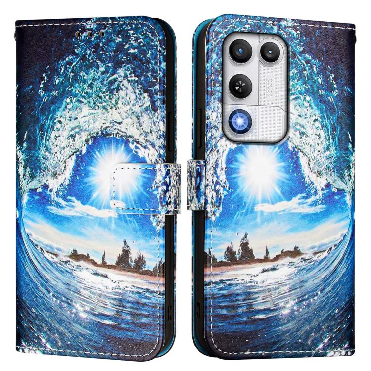 For ZTE nubia RedMagic 11 Air Colored Drawing Pattern Plain Weave Leather Phone Case