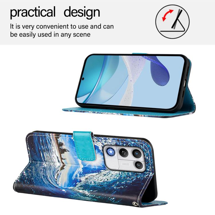 For ZTE nubia RedMagic 11 Air Colored Drawing Pattern Plain Weave Leather Phone Case