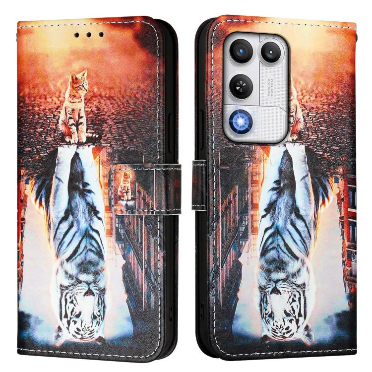 For ZTE nubia RedMagic 11 Air Colored Drawing Pattern Plain Weave Leather Phone Case