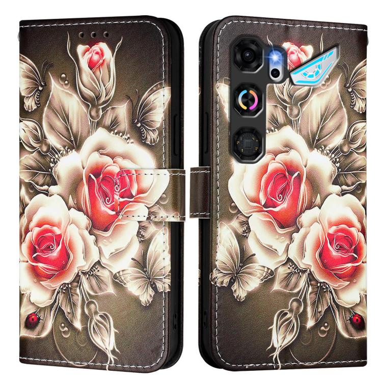 For ZTE nubia Neo 5 GT 5G Colored Drawing Pattern Plain Weave Leather Phone Case
