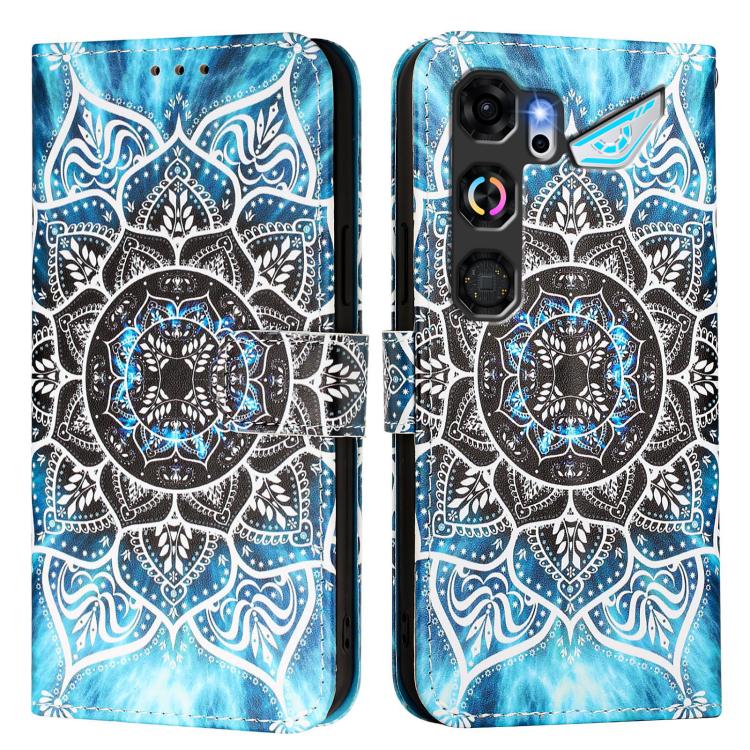For ZTE nubia Neo 5 GT 5G Colored Drawing Pattern Plain Weave Leather Phone Case