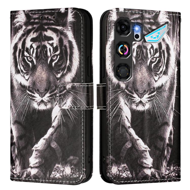 For ZTE nubia Neo 5 GT 5G Colored Drawing Pattern Plain Weave Leather Phone Case